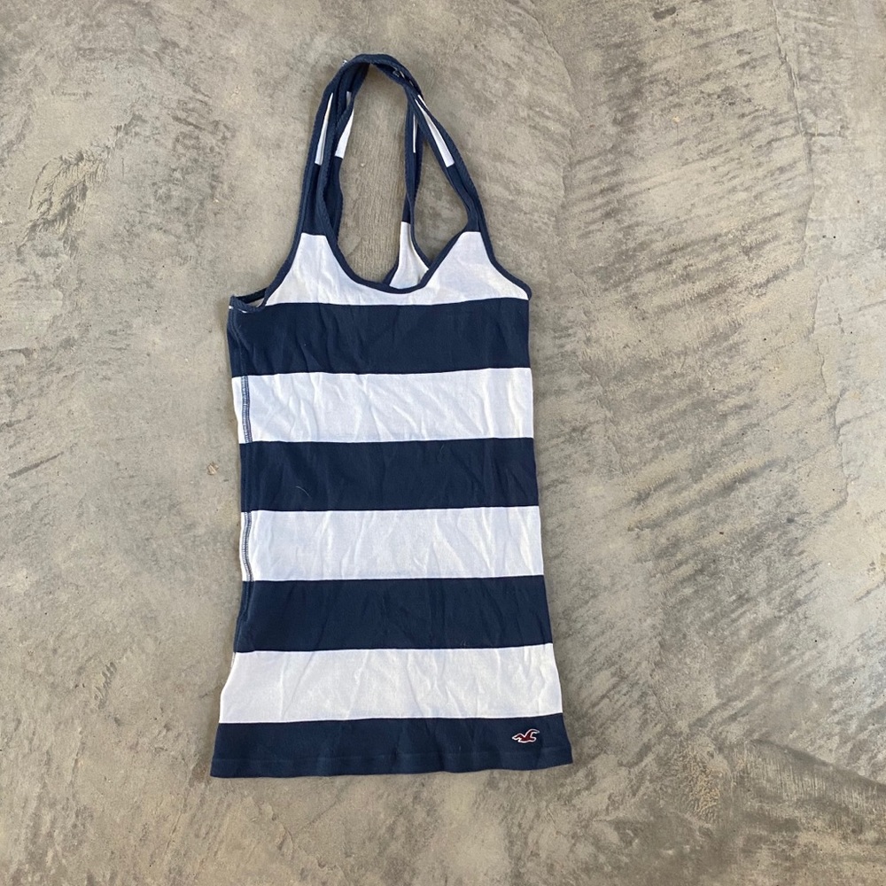 Hollister wide stripe tank top